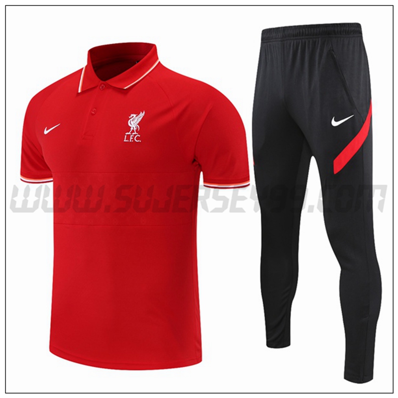 Polo Futbol FC Liverpool + Pantalones Rojo 2021 2022