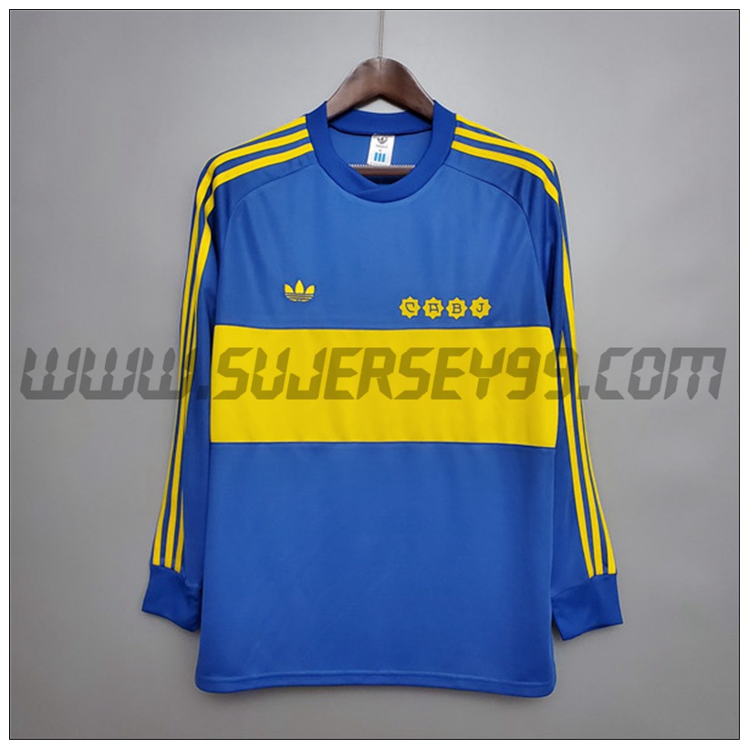 Camiseta Futbol Boca Juniors Retro Manga Larga Primera 1981