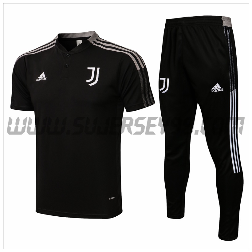 Camiseta Entrenamiento Juventus + Pantalones Negro/Blanco 2021 2022