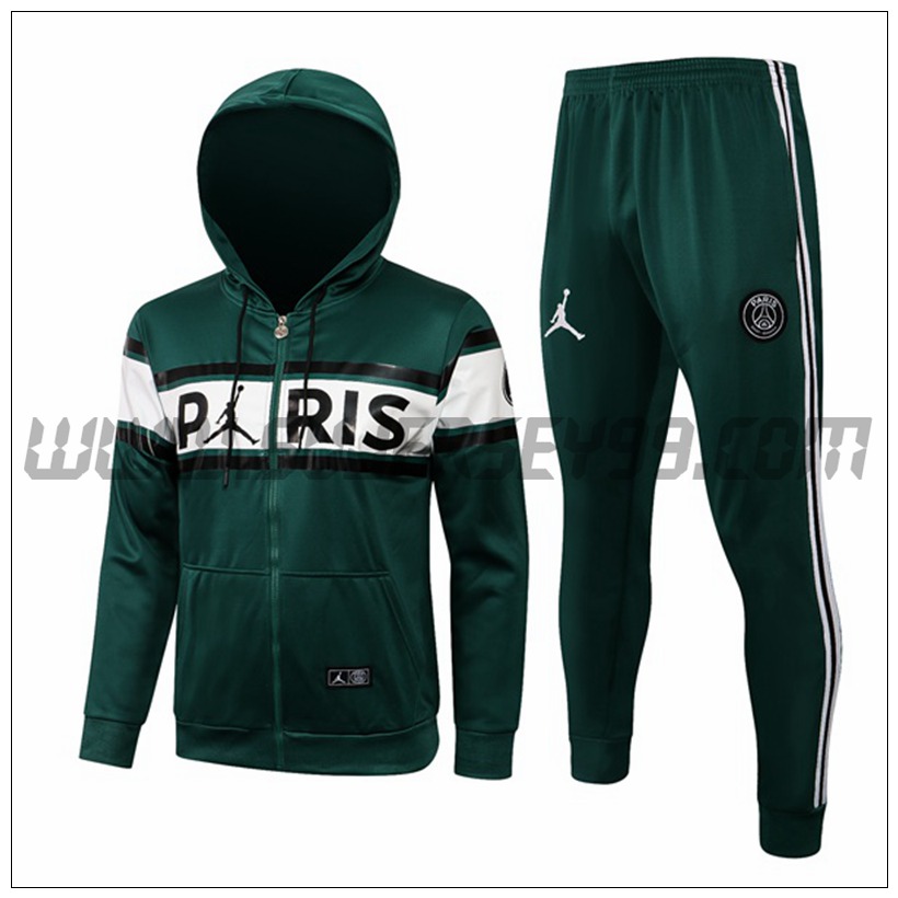 Chaqueta con Capucha Chandal del Jordan PSG Verde Oscuro 2021 2022