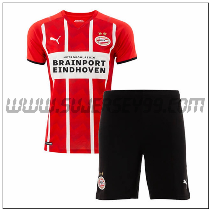 Primera Equipacion del PSV Eindhoven Ninos 2021 2022