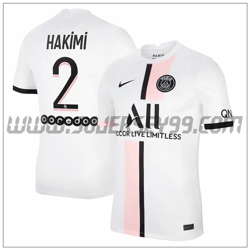 Segunda Camiseta Futbol PSG Jordan Hakimi 2 2021 2022