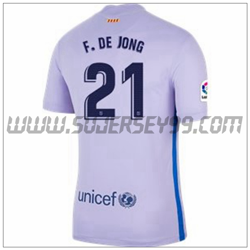 Segunda Camiseta Futbol FC Barcelona Frenkie de Jong 21 2021 2022