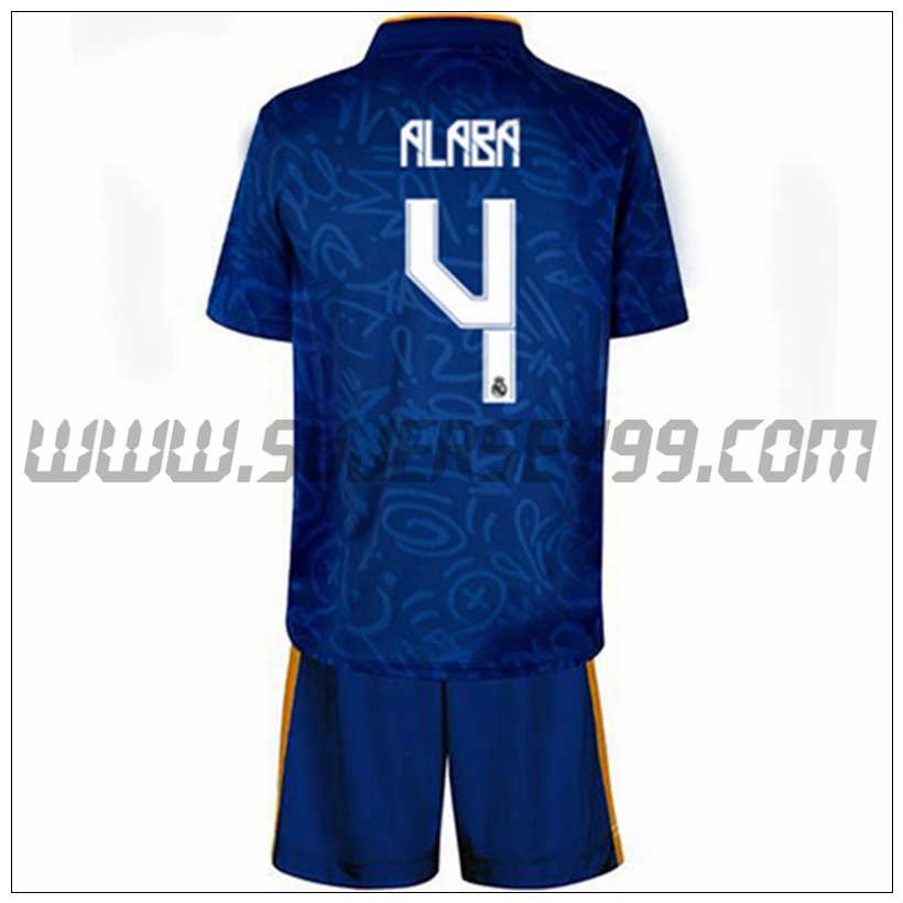 Segunda Equipacion del Real Madrid Alaba 4 Ninos 2021 2022
