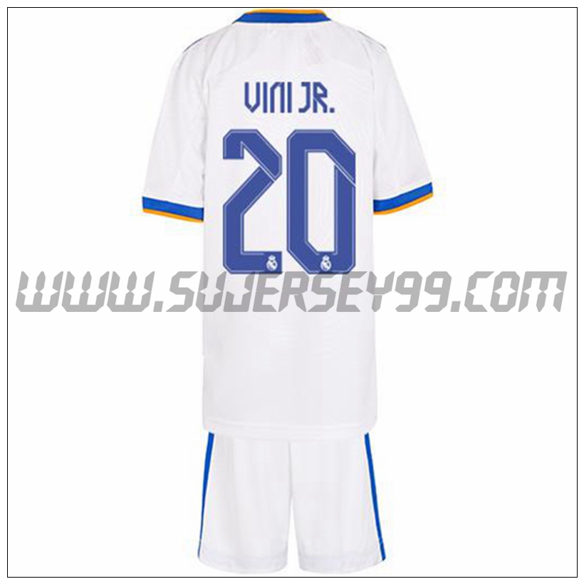 Primera Equipacion del Real Madrid Vini Jr 20 Ninos 2021 2022