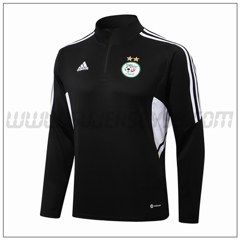 Sudadera Entrenamiento Argelia Negro Blanco 2021 2022