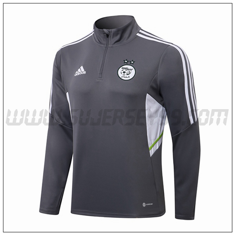 Sudadera Entrenamiento Argelia Gris Blanco 2021 2022