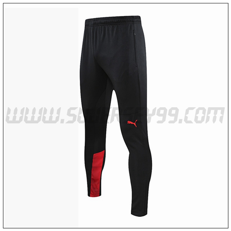 Pantalones Entrenamiento AC Milan Negro Rojo 2021 2022 -01
