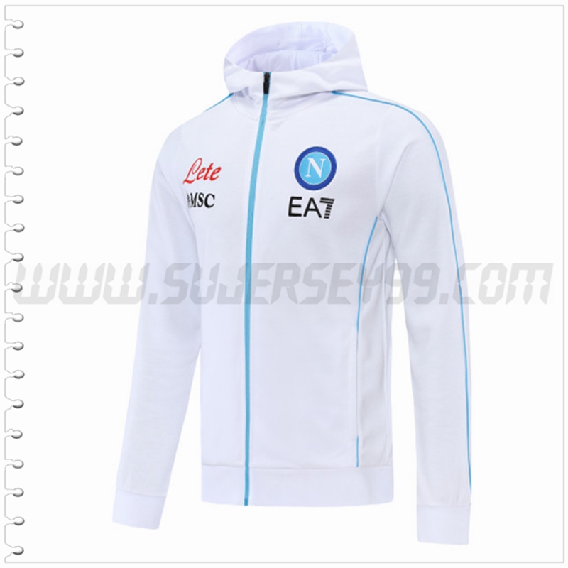 Chaqueta con Capucha SSC Napoles Blanco 2022 2023