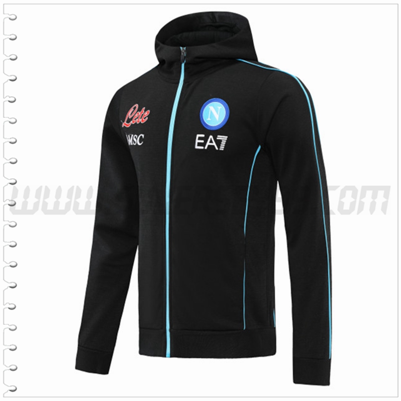 Chaqueta con Capucha SSC Napoles Negro 2022 2023