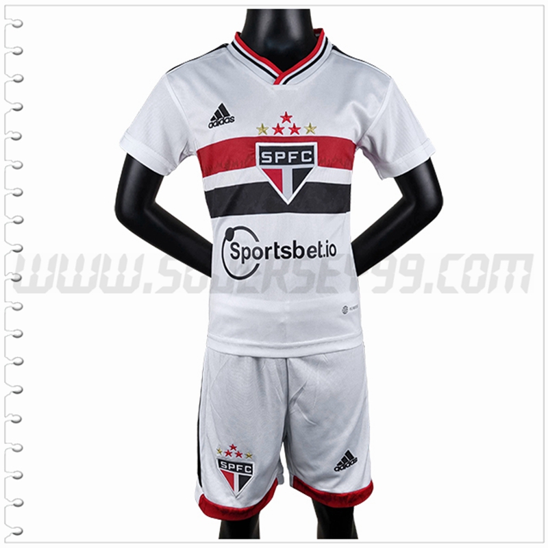 Primera Equipacion del Sao Paulo FC Ninos 2022 2023