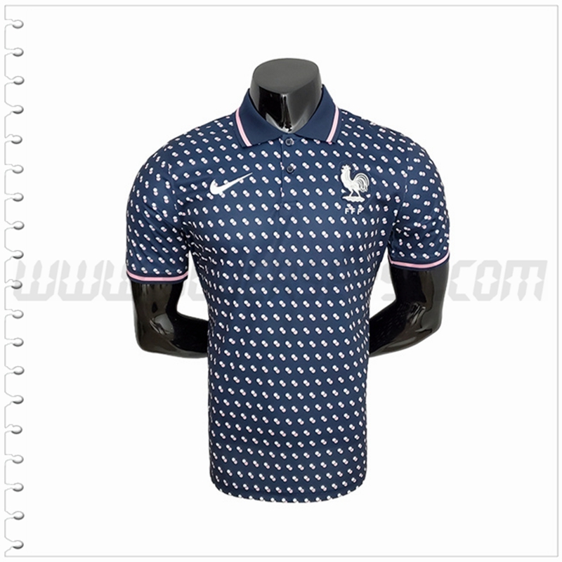 Polo Futbol Francia Blanco Azul 2022 2023
