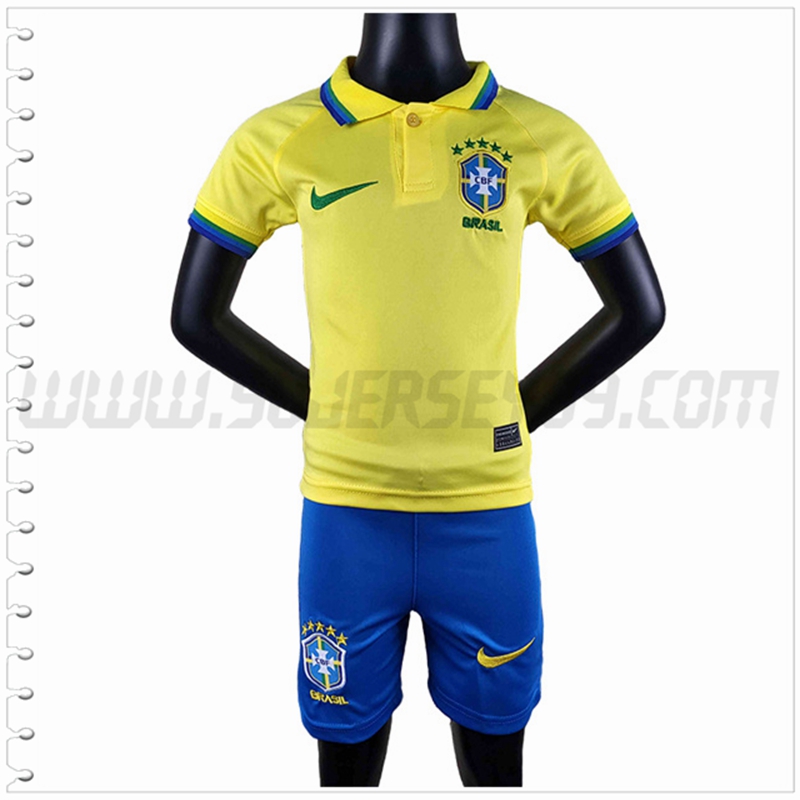 Primera Equipacion del Brasil Ninos 2022 2023
