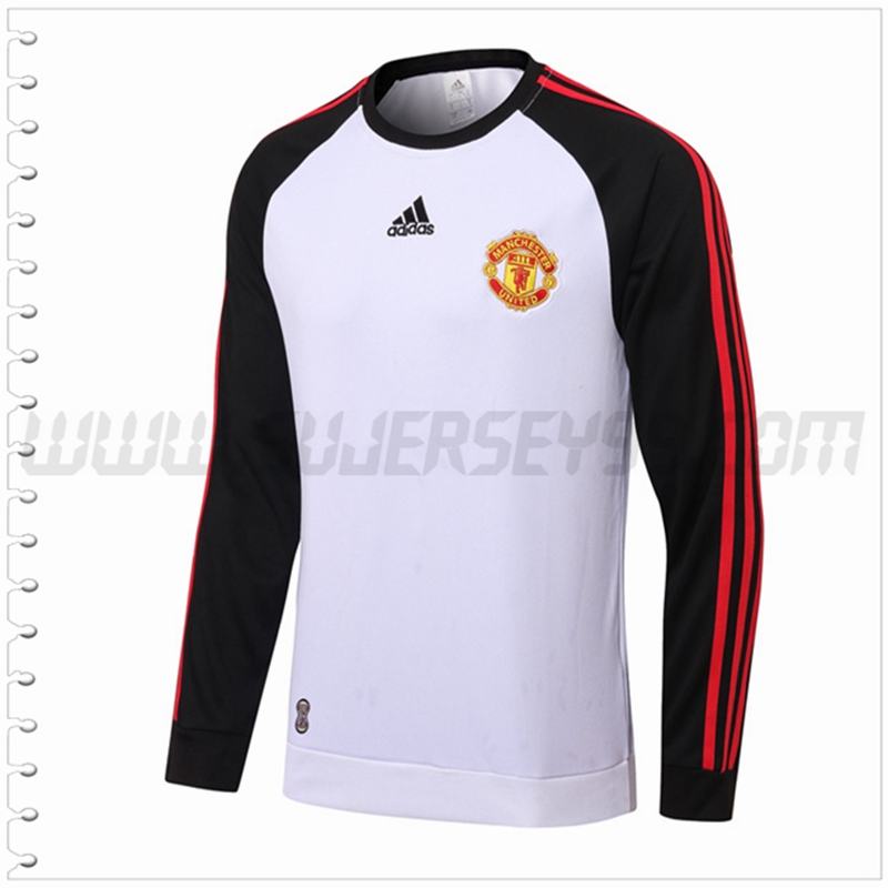 Sudadera Entrenamiento Manchester United Blanco 2022 2023