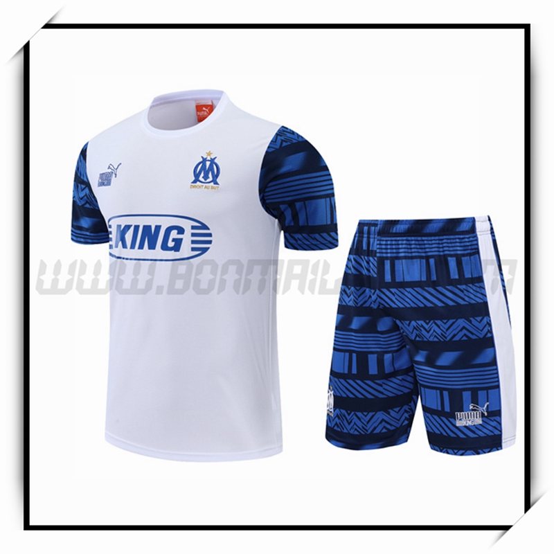 Camiseta Entrenamiento Marsella + Pantalones Cortoss Blanco 2022 2023