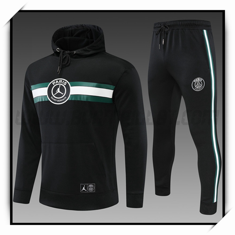 Chaqueta con Capucha Chandal del Jordan PSG Ninos Negro Verde 2022 2023