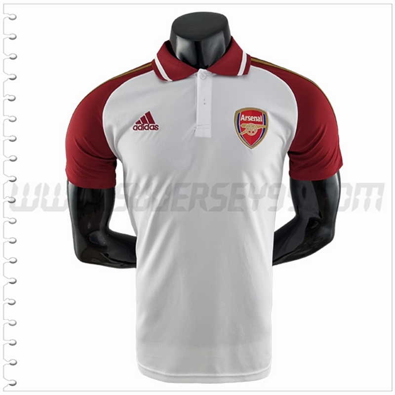 Polo Futbol Arsenal Blanco/Rojo 2022 2023