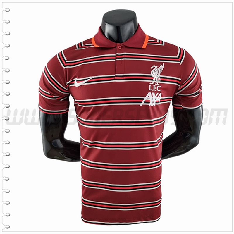 Polo Futbol FC Liverpool Rojo/Blanco 2022 2023