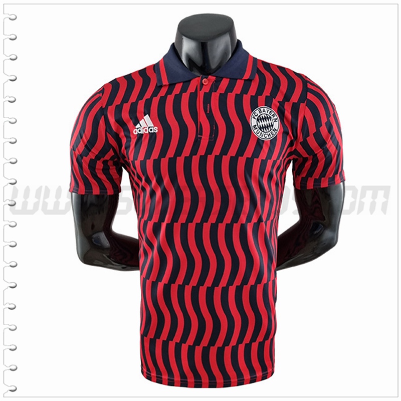 Polo Futbol Bayern Munich Rojo/Negro 2022 2023