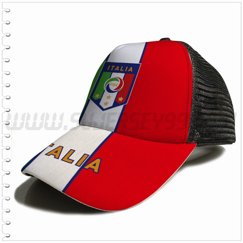 Gorra Futbol Italia Blanco/Rojo 2023