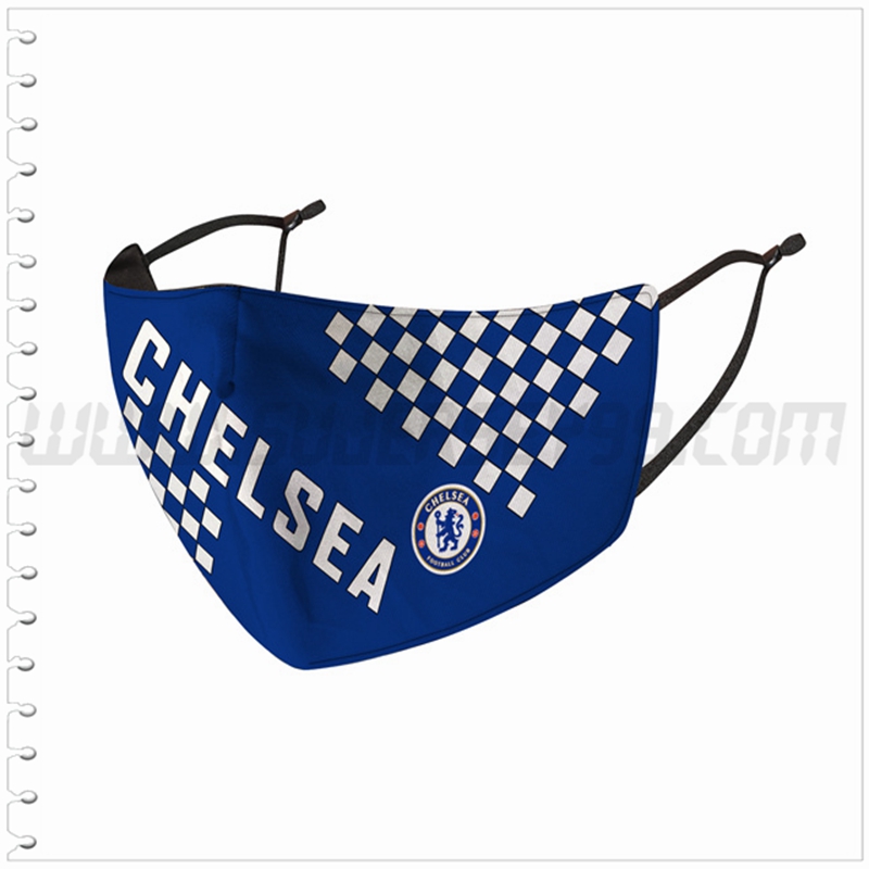 Nueva Mascara Futbol FC Chelsea Azul/Blanco Reutilizable
