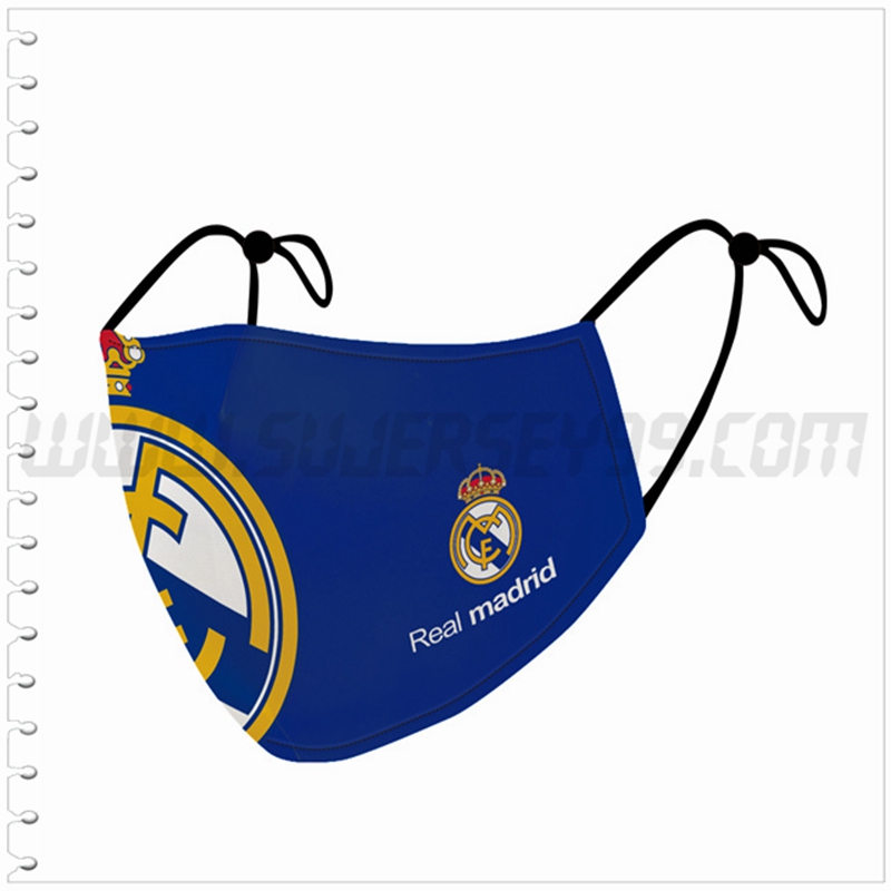 Nueva Mascara Futbol Real Madrid Azul Reutilizable