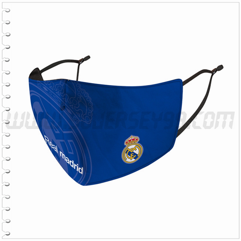 Nueva Mascara Futbol Real Madrid Azul Reutilizable -02