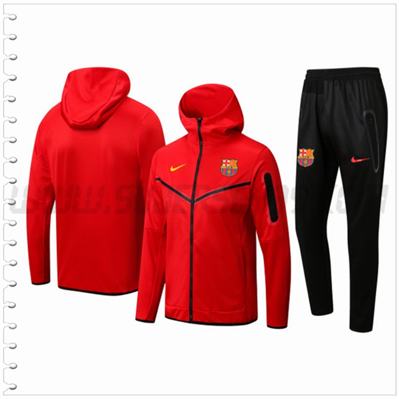Chaqueta con Capucha Chandal del FC Barcelona Rojo 2022 2023