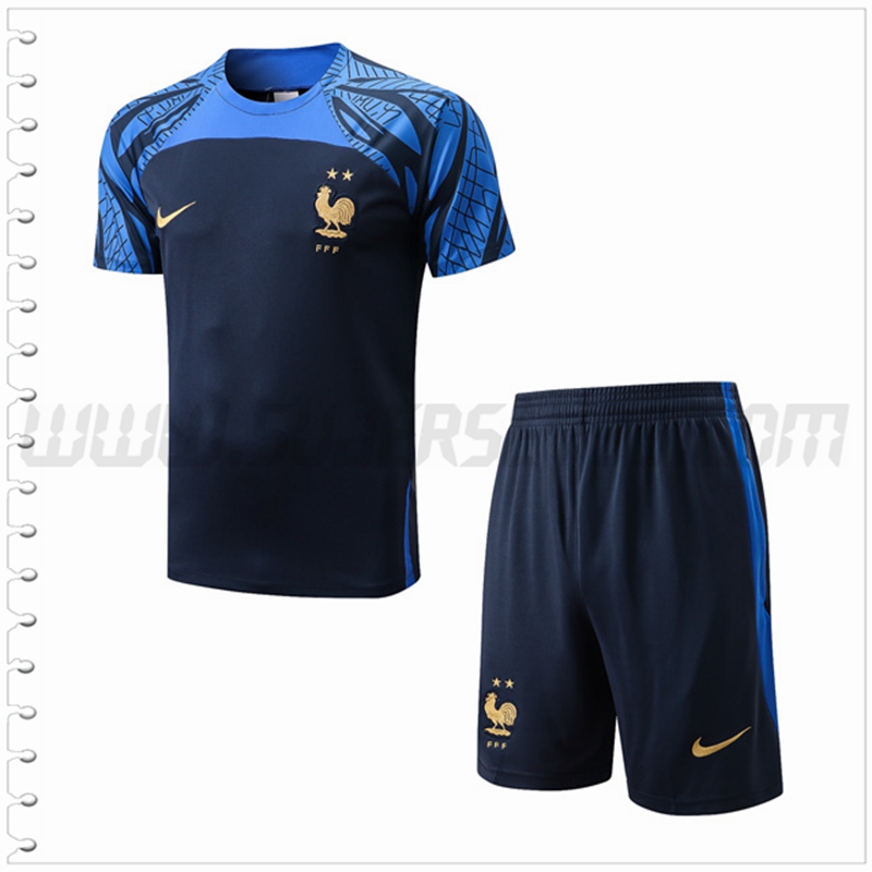 Camiseta Entrenamiento Francia + Pantalones Cortos Azul Marina 2022 2023