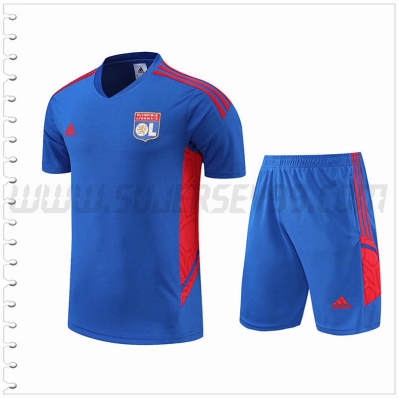 Camiseta Entrenamiento Lyon + Pantalones Cortos Azul 2022 2023