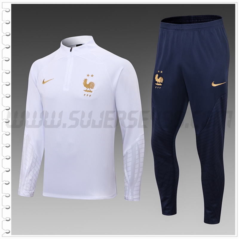 Chandal del Francia Ninos Blanco 2022 2023