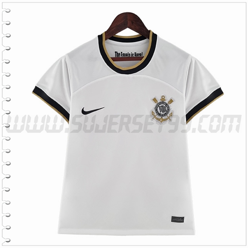 Primera Camiseta Futbol Corinthians Mujer 2022 2023