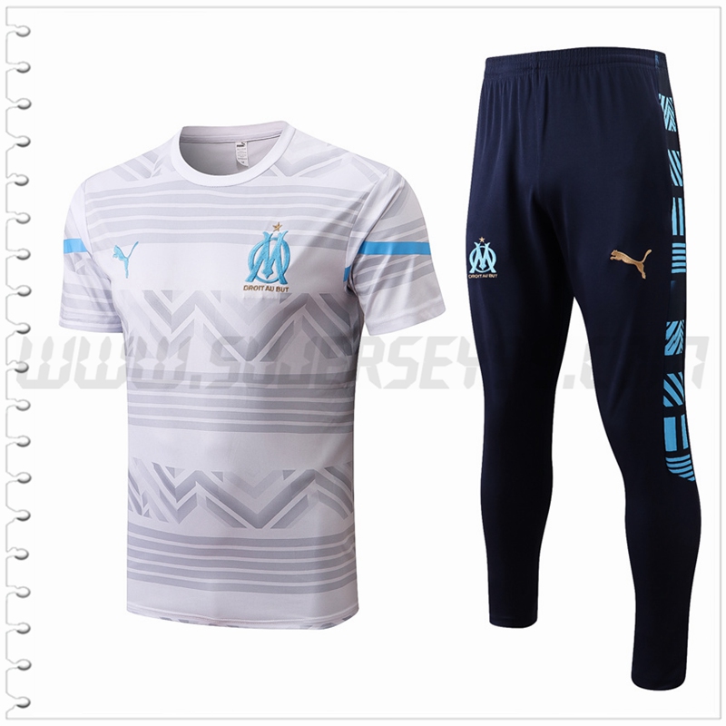 Camiseta Entrenamiento Marsella + Pantalones OM Blanco 2022 2023