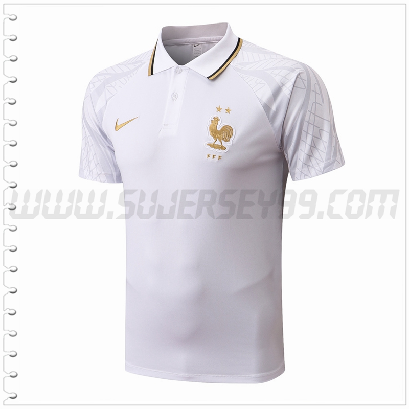 Polo Futbol Francia Blanco 2022 2023