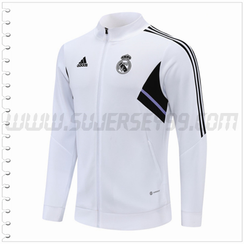 Chaqueta Futbol Real Madrid Blanco 2022 2023