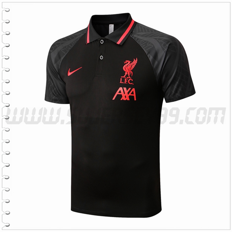 Polo Futbol FC Liverpool Negro/Gris 2022 2023