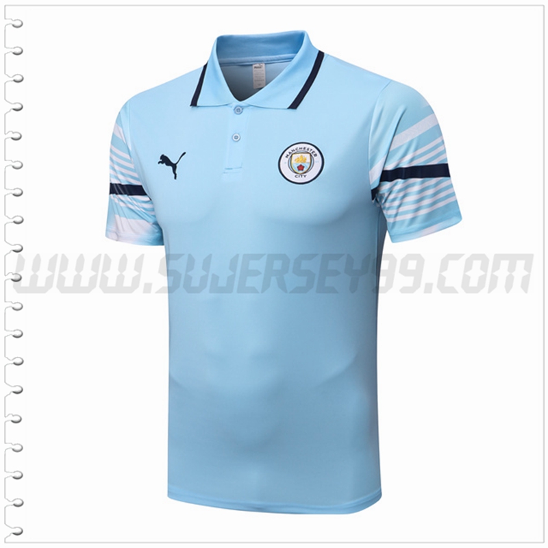 Polo Futbol Manchester City Azul claro 2022 2023