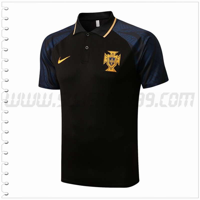 Polo Futbol Portugal Negro 2022 2023