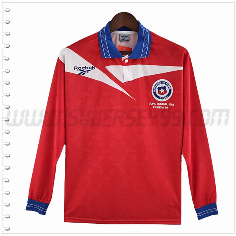 Primera Camiseta Futbol Chile Manga Larga Retro 1998