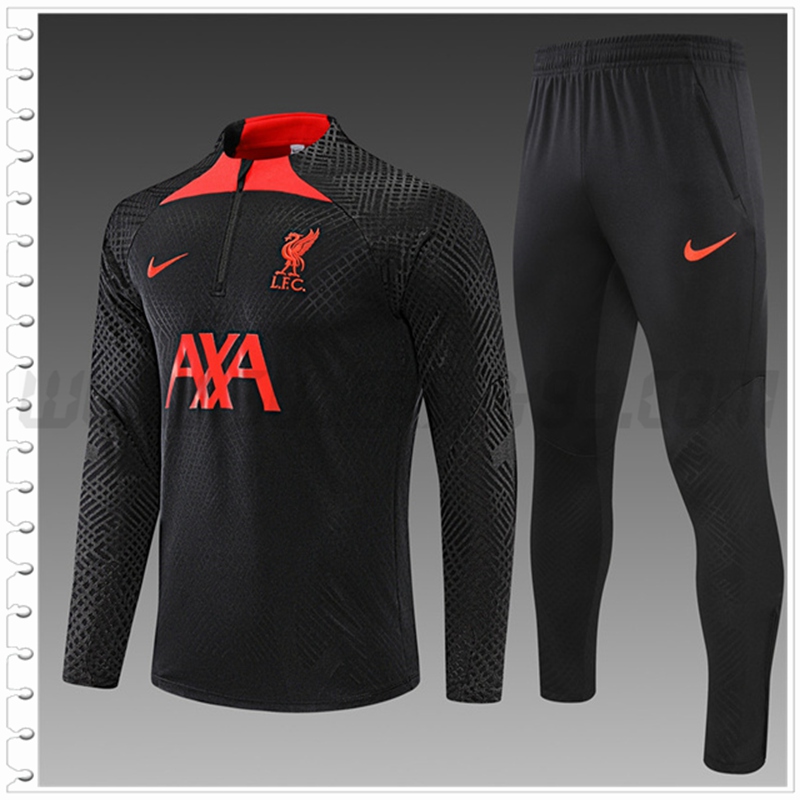 Chandal del FC Liverpool Ninos Negro/Rojo 2022 2023