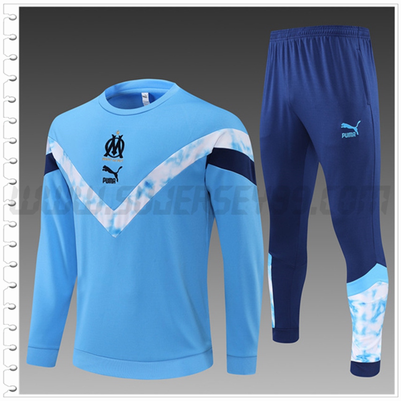 Chandal del Marsella OM Ninos Azul claro/Blanco 2022 2023