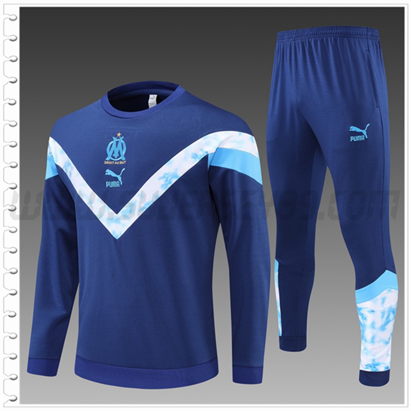 Chandal del Marsella OM Ninos Blanco/Azul 2022 2023