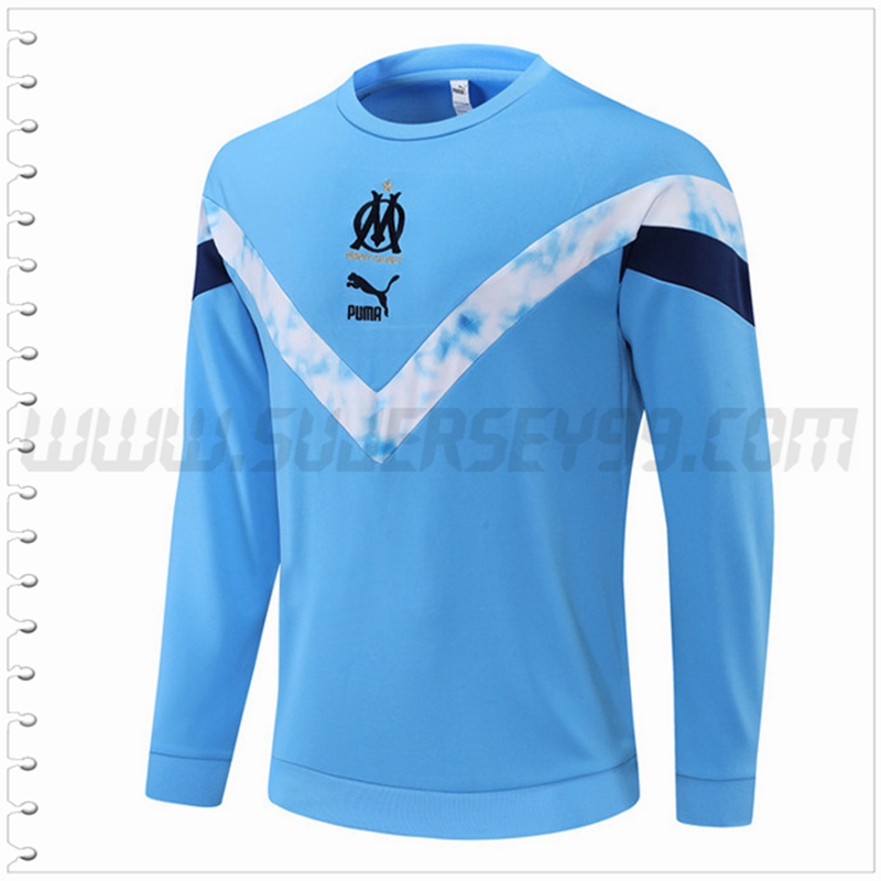 Sudadera Entrenamiento Marsella OM Azul claro/Blanco 2022 2023
