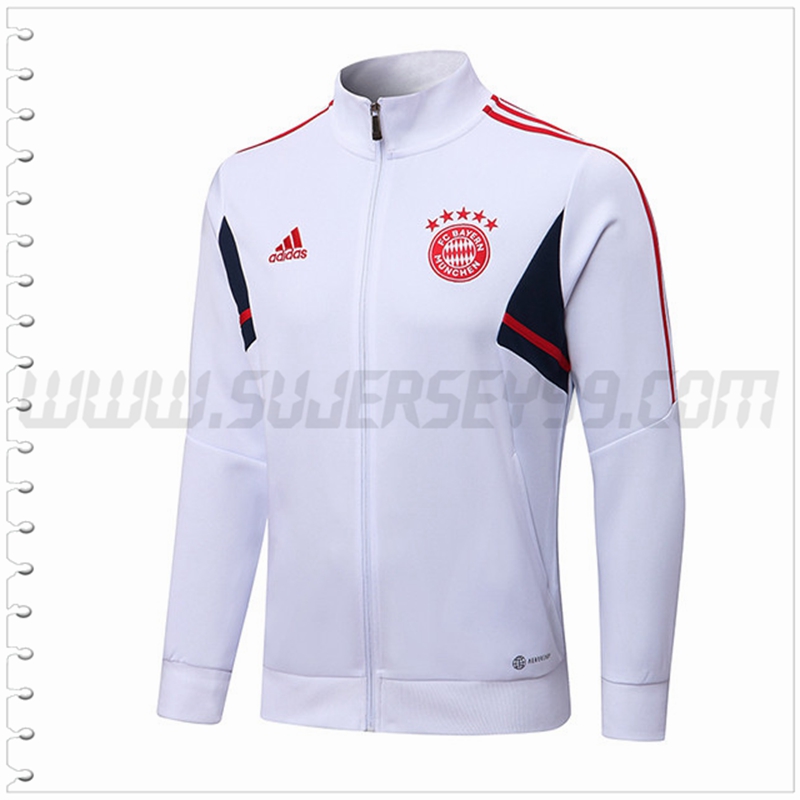 Chaqueta Futbol Bayern Munich Blanco 2022 2023