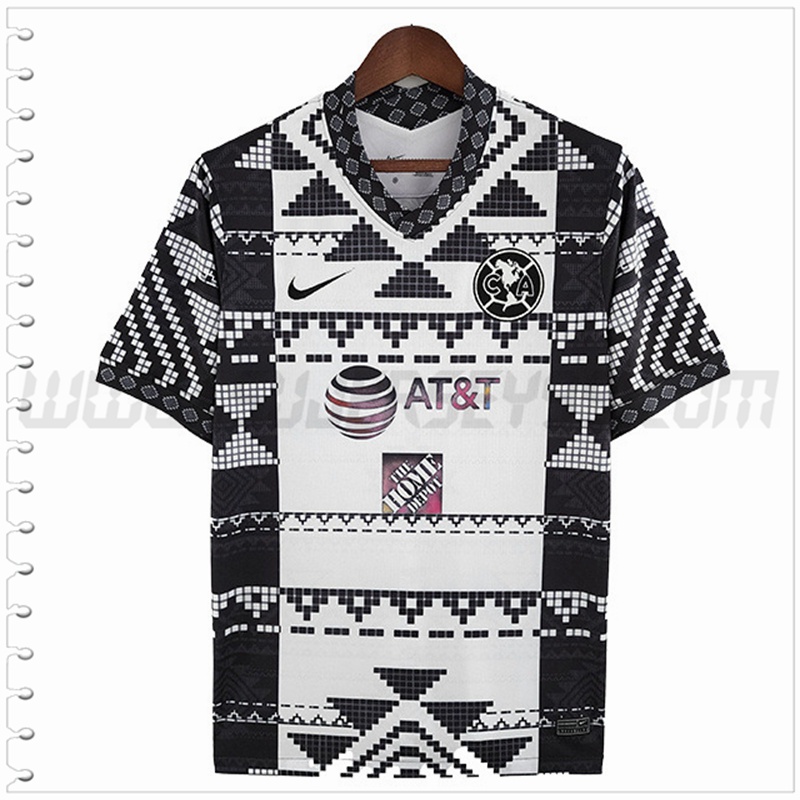 Camiseta Futbol Club America Blanco Negro 2022 2023