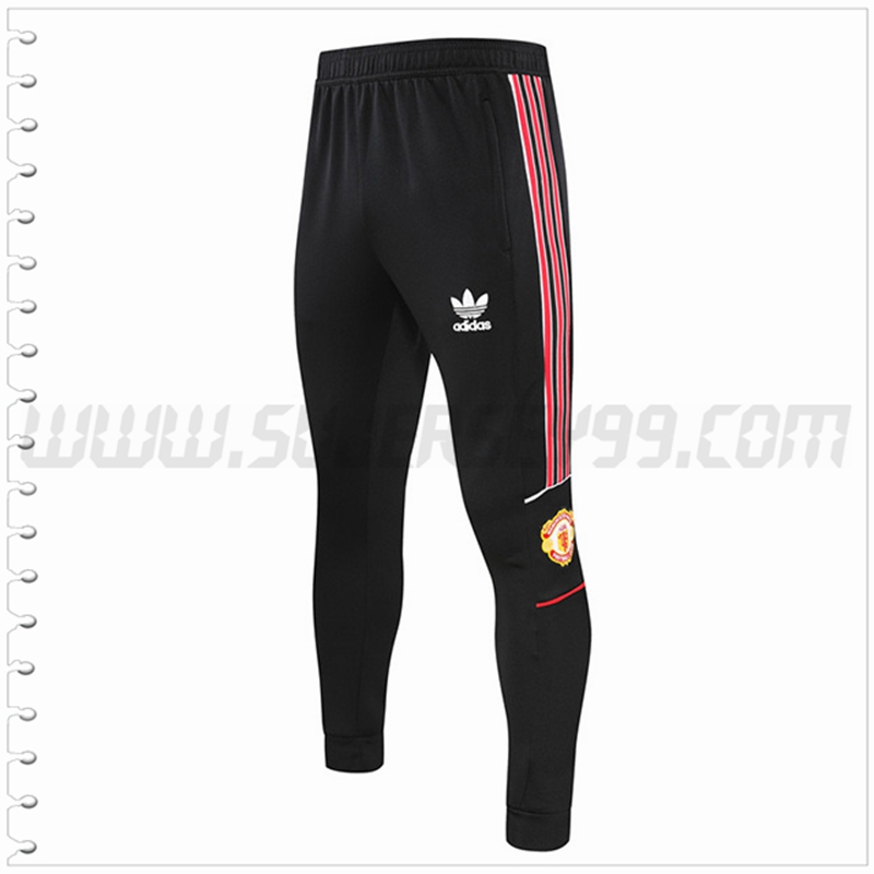 Pantalones Entrenamiento Manchester United Clover Negro 2022 2023