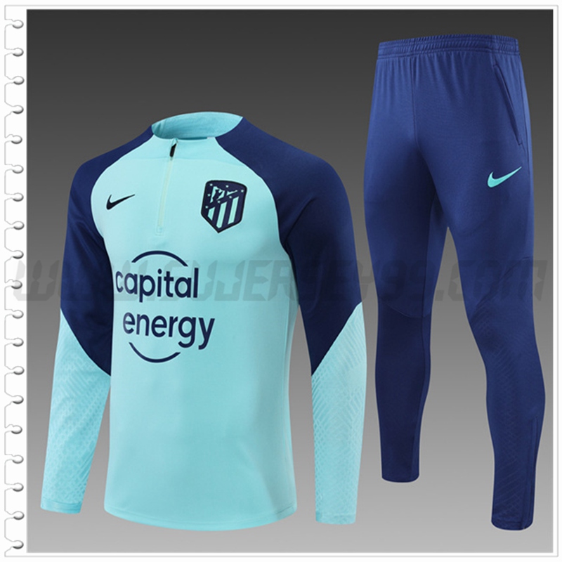 Chandal del Atletico Madrid Ninos Azul claro 2022 2023