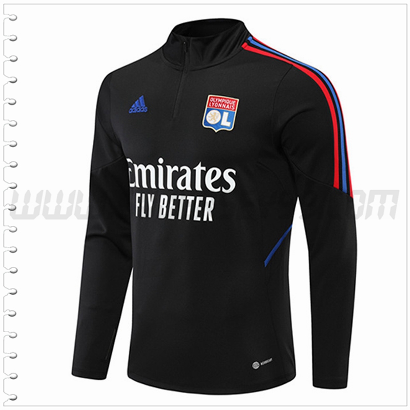 Sudadera Entrenamiento Lyon Negro 2022 2023