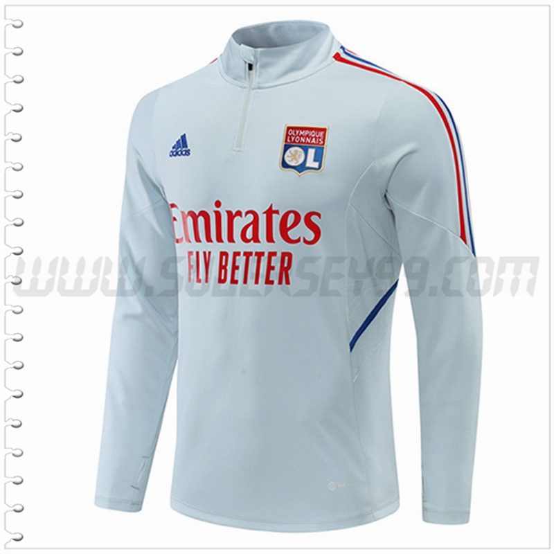 Sudadera Entrenamiento Lyon Gris 2022 2023
