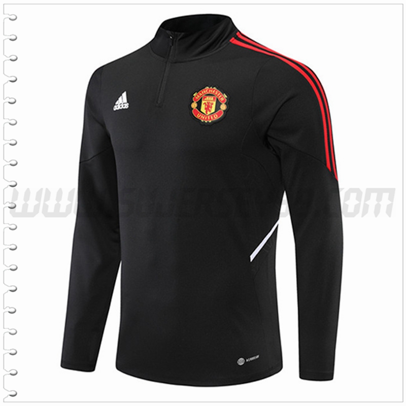 Sudadera Entrenamiento Manchester United Negro 2022 2023